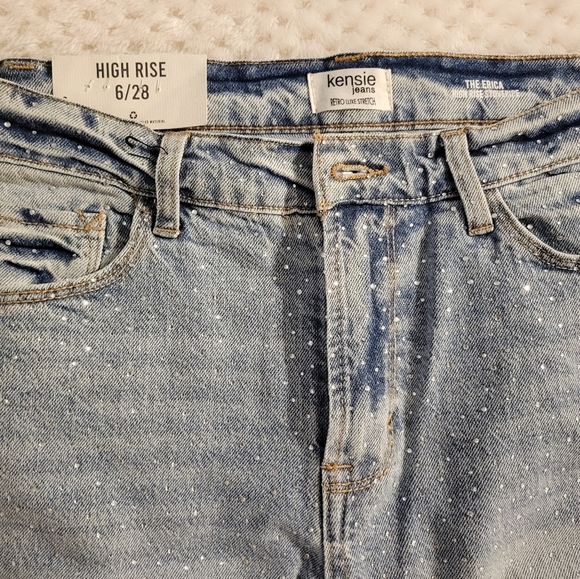 Kenzie High-Rise The Erica Blue Jeans Denim Size 6 Rhinestone - Picture 3 of 3